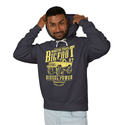 Bigfoot Monster Truck Diesel Power Lightweight Hooded Sweatshirt