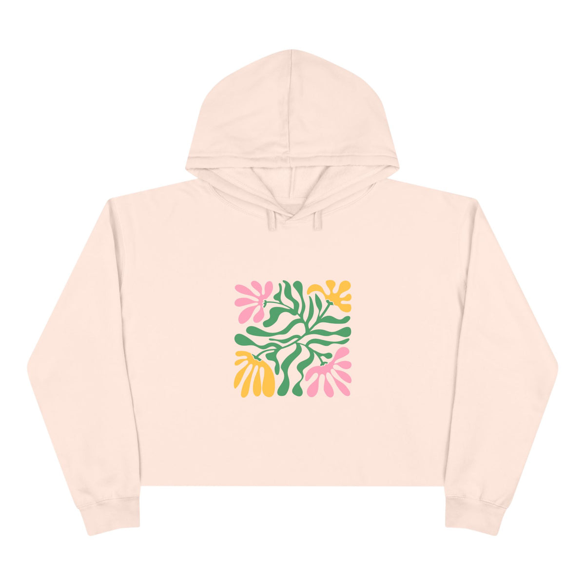 Floral Cutout Abstract Crop Hoodie