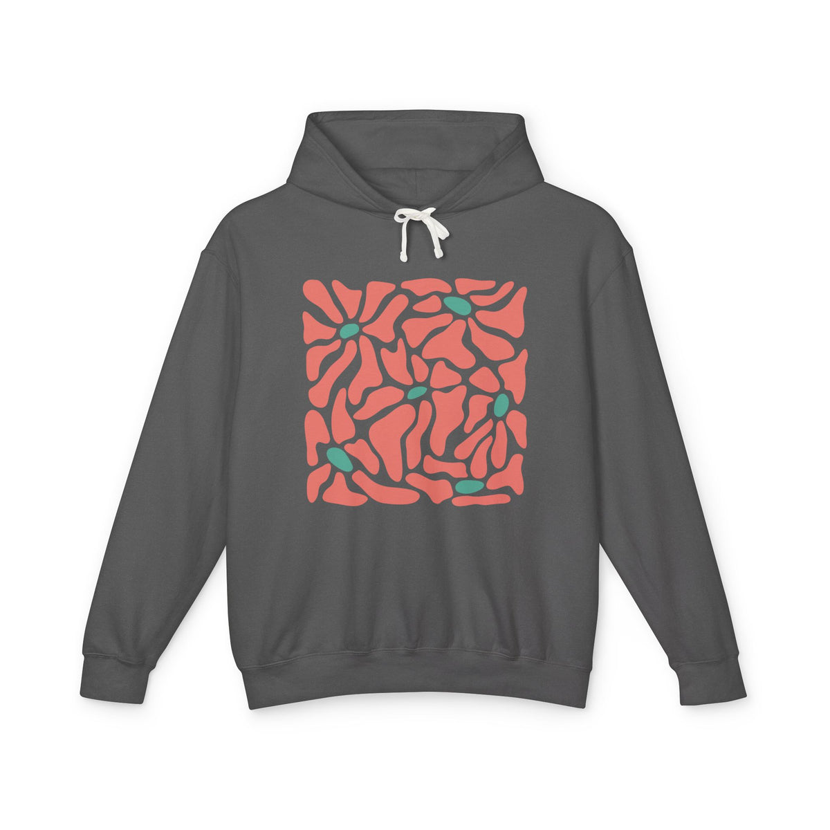 Abstract Coral Wave Lightweight Women's Hooded Sweatshirt