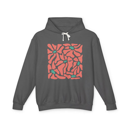 Abstract Coral Wave Lightweight Women's Hooded Sweatshirt