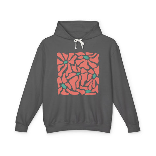 Abstract Coral Wave Lightweight Women's Hooded Sweatshirt