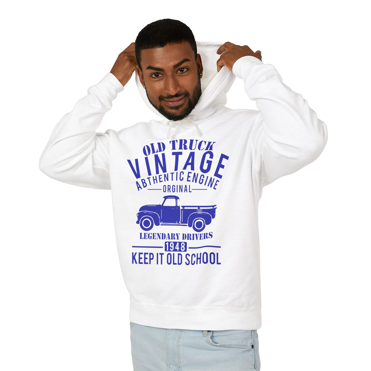 Old Truck Vintage Lightweight Hooded Sweatshirt
