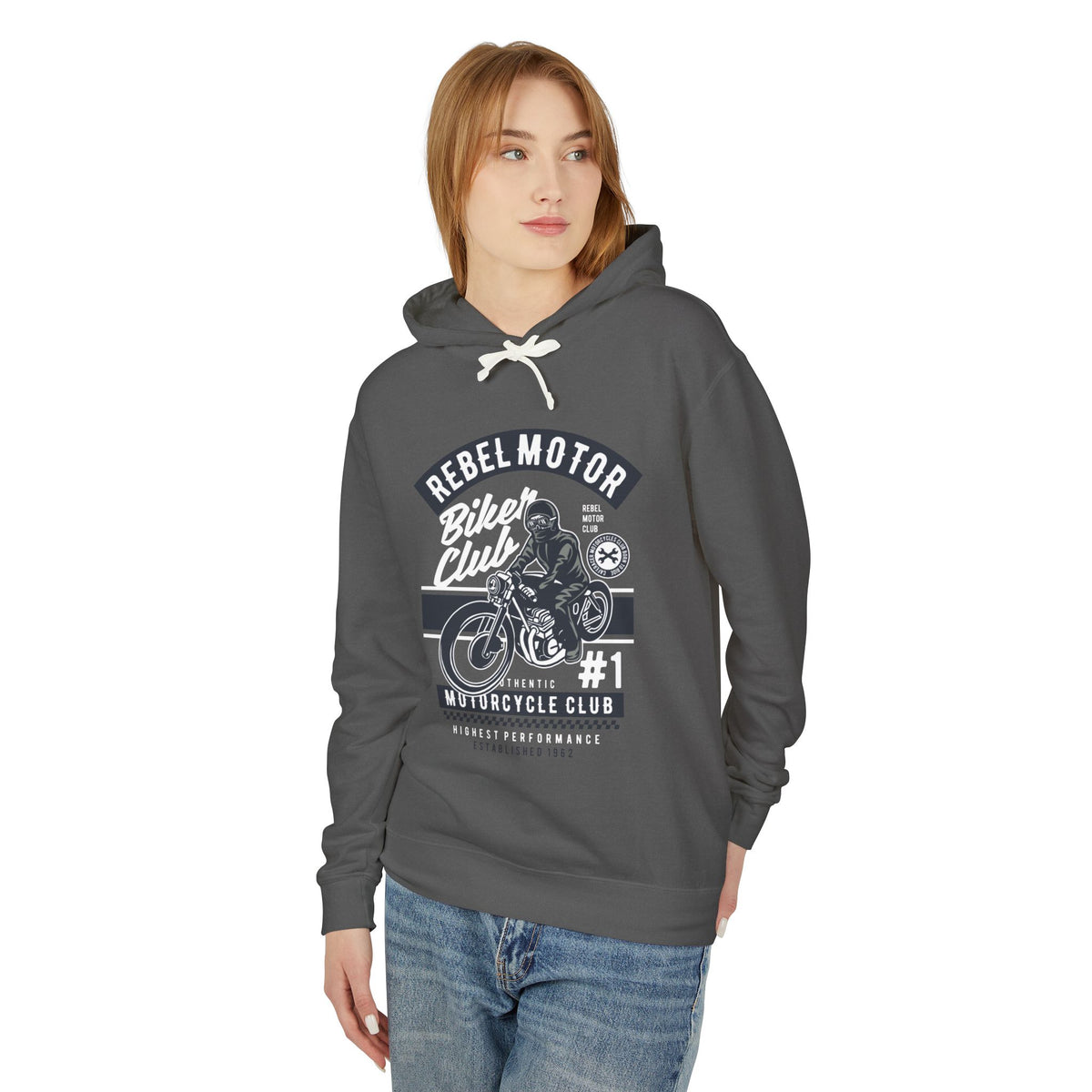 Rebel Motor Bike Club Lightweight Hooded Sweatshirt