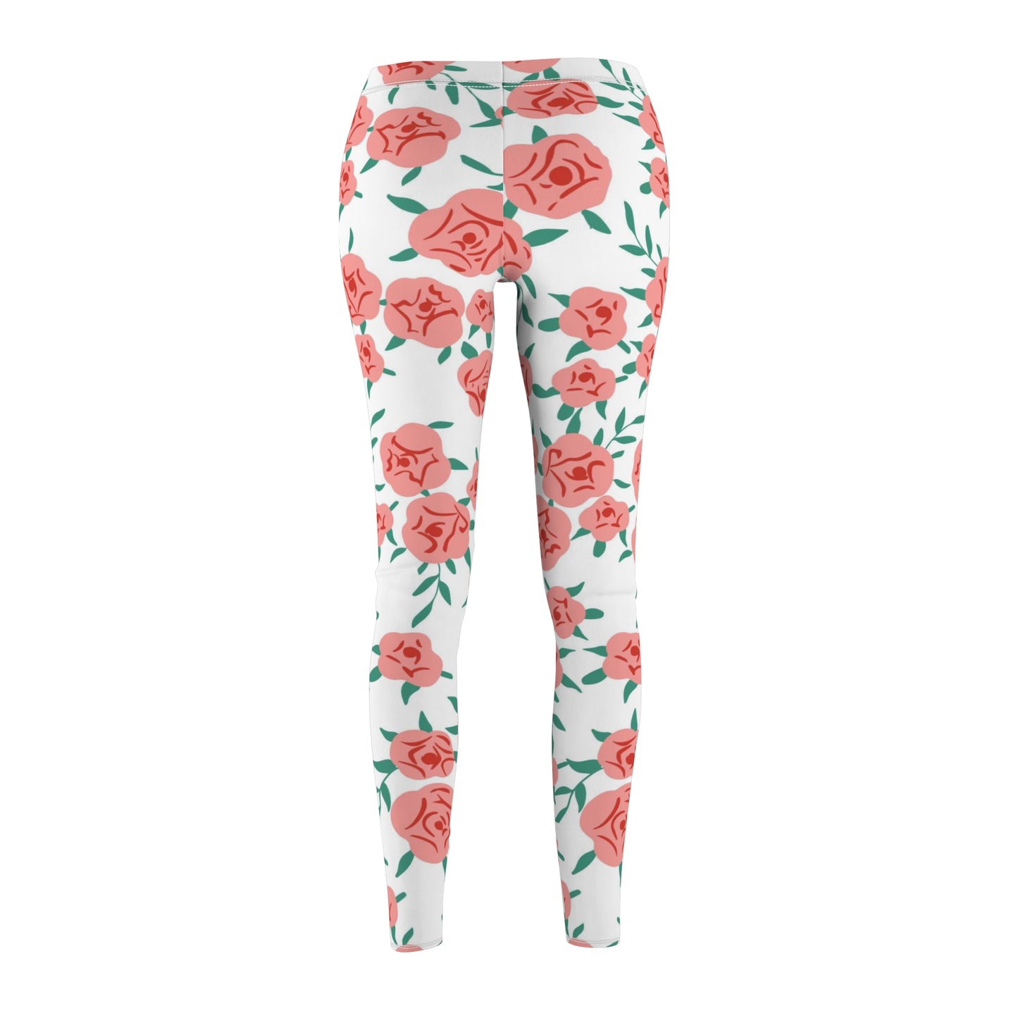 Floral Rose Print Women's Casual Leggings