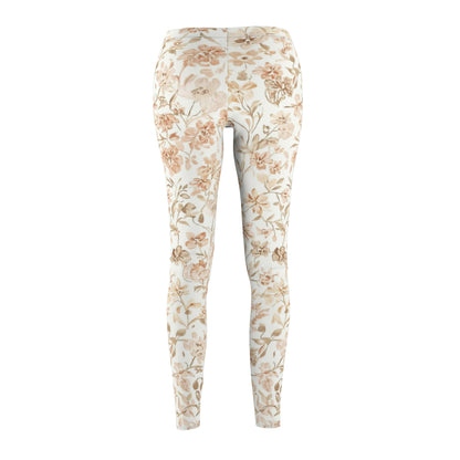 Floral Cream Toned Women's Leggings