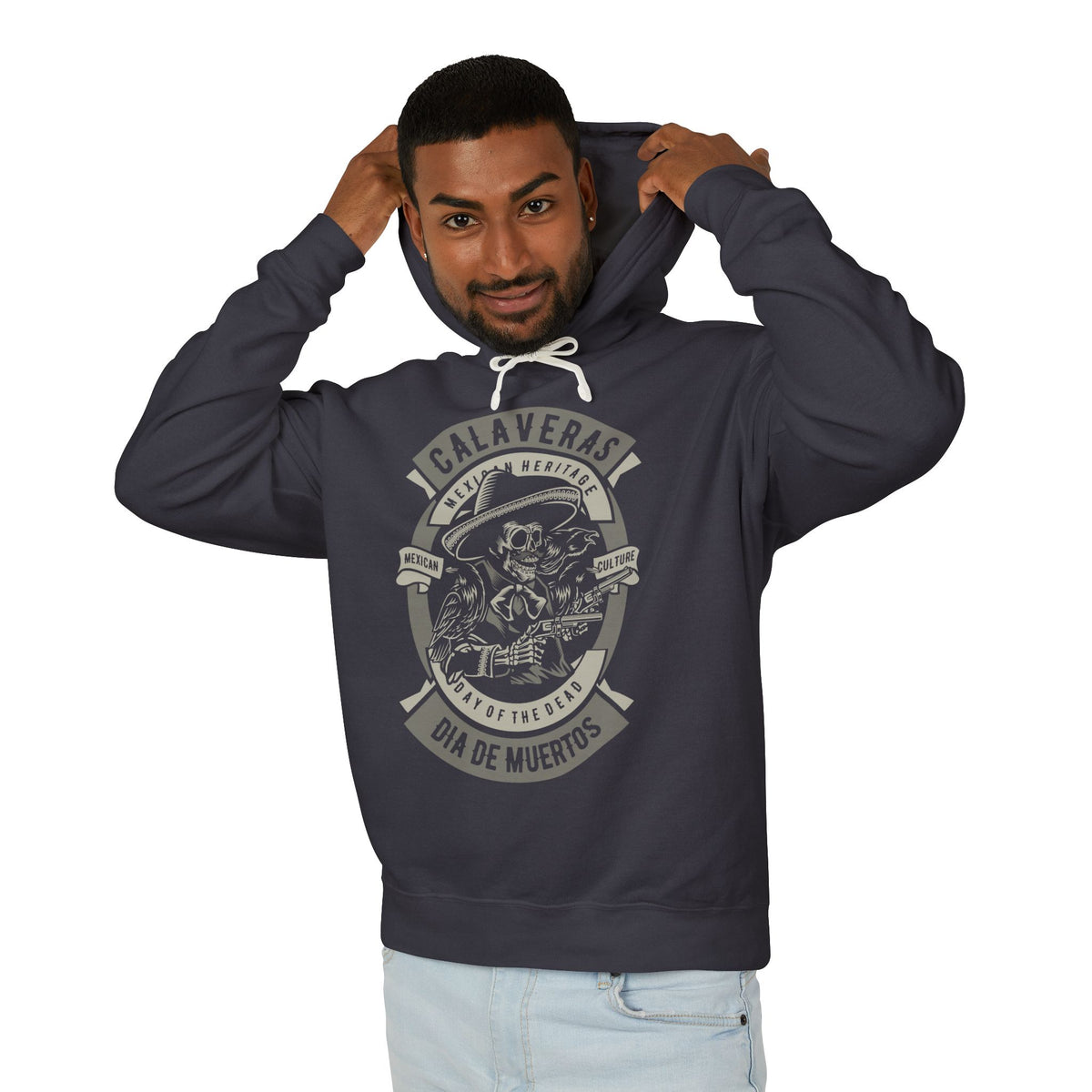 Dia de Muertos Calavera Lightweight Hooded Sweatshirt