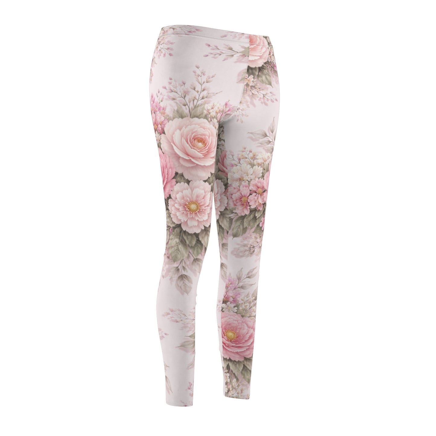 Pink Vintage Garden Women's Casual Leggings