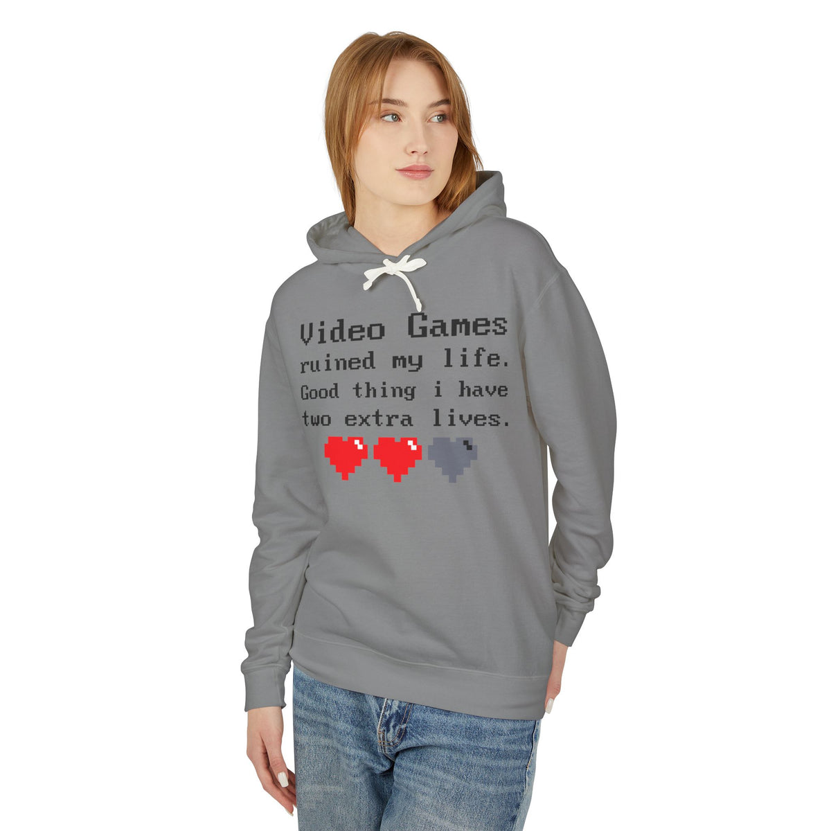 Video Games Ruined My Life Lightweight Women's Hooded Sweatshirt