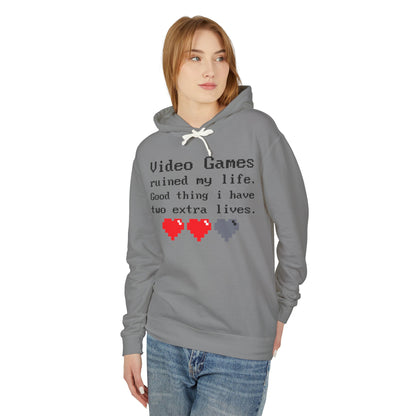 Video Games Ruined My Life Lightweight Women's Hooded Sweatshirt