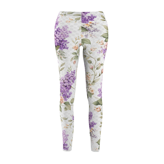 Floral Lilac Watercolor Women's Casual Leggings