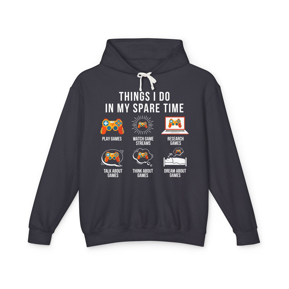 "Things I Do In My Spare Time" Lightweight Hooded Sweatshirt