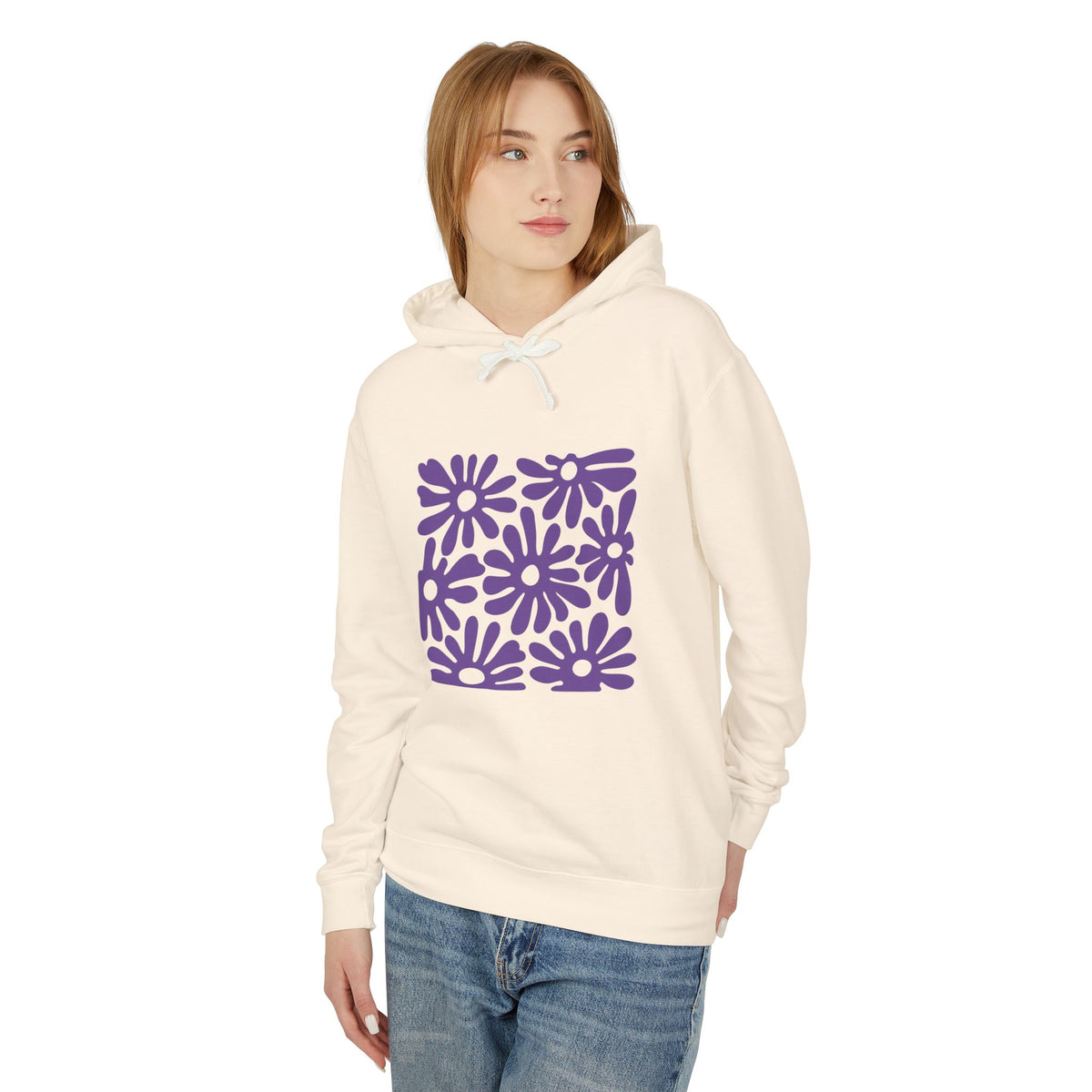 Daisy Block Lightweight Women's Hooded Sweatshirt