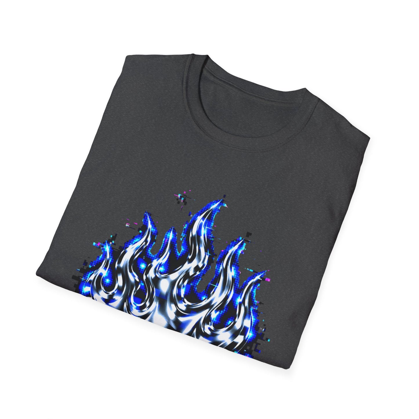 Blue Digital Flame Graphic Women's Tee