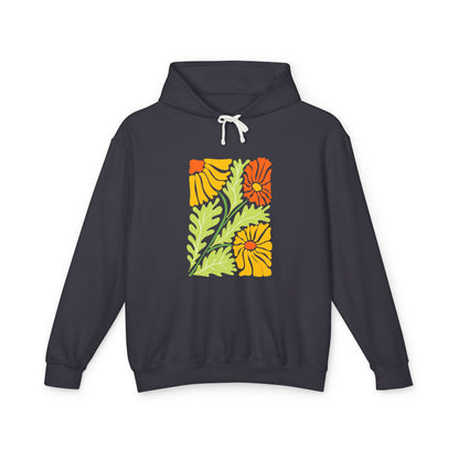 Colorful Floral Garden Lightweight Women's Hooded Sweatshirt