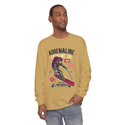Adrenaline Extreme Ski Garment-Dyed Long Sleeve T-Shirt