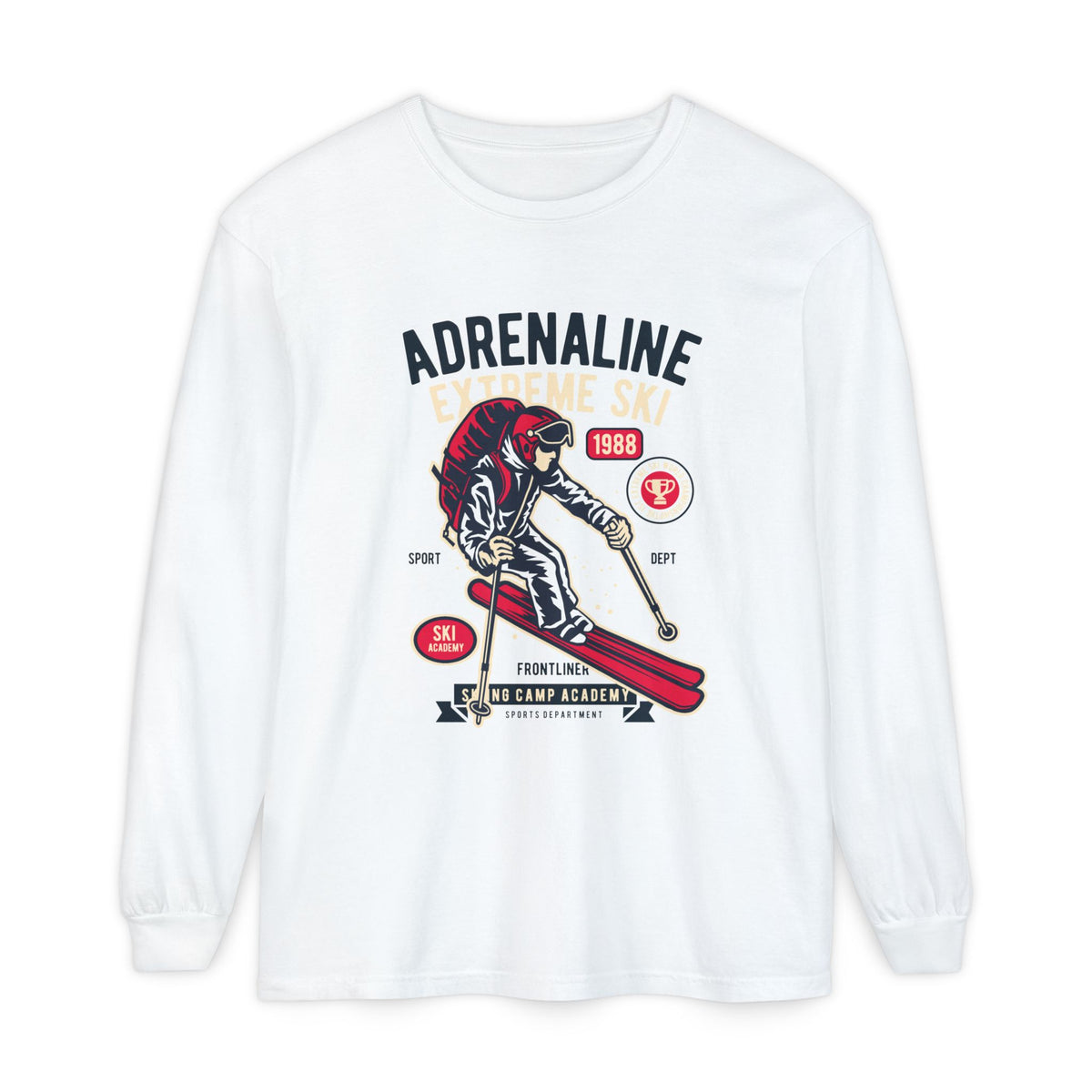 Adrenaline Extreme Ski Garment-Dyed Long Sleeve T-Shirt