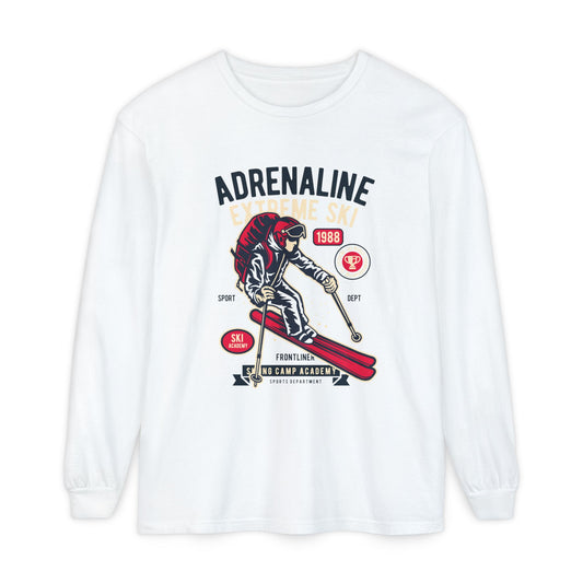 Adrenaline Extreme Ski Garment-Dyed Long Sleeve T-Shirt