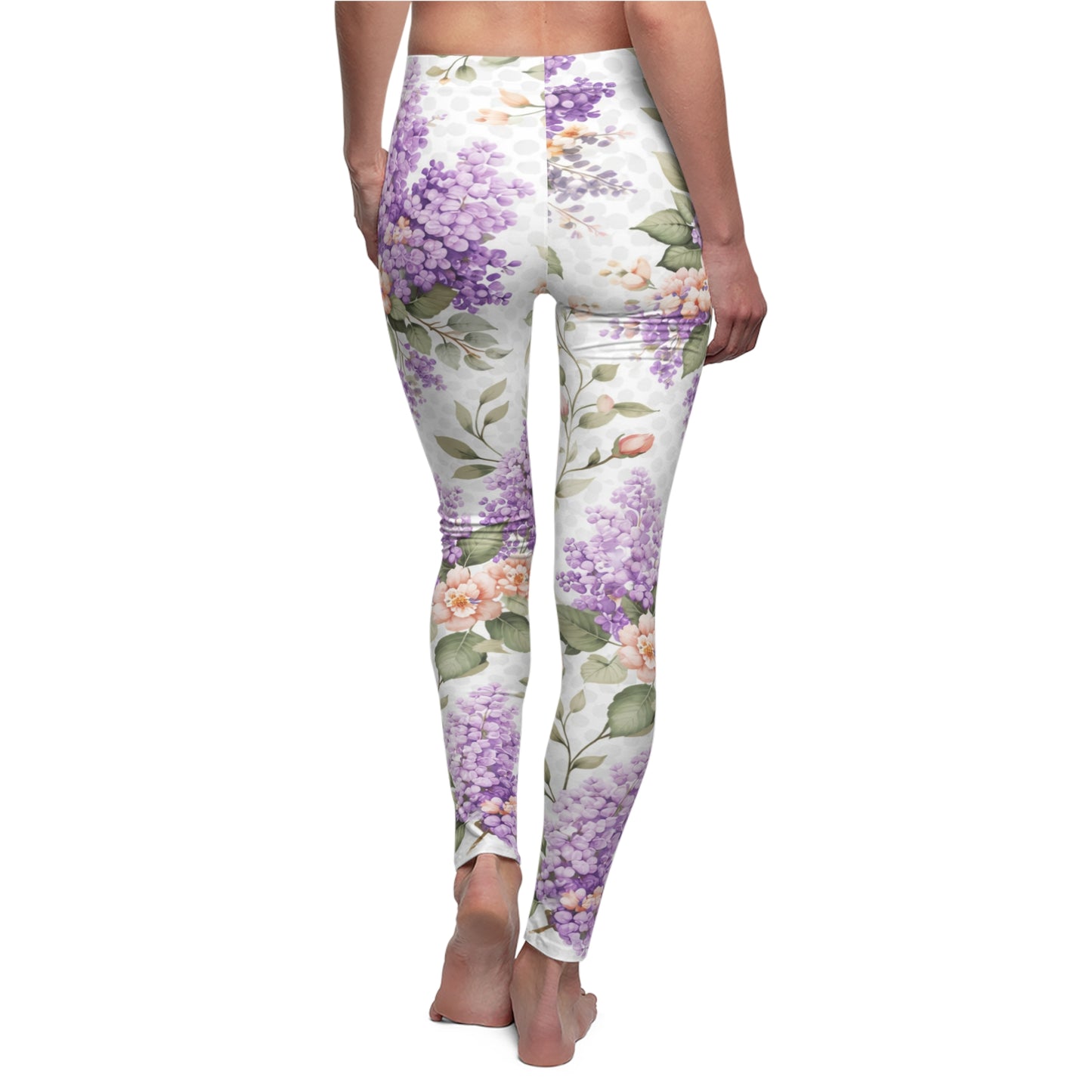 Floral Lilac Watercolor Women's Casual Leggings