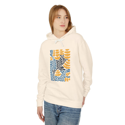 Botanical Floral Pattern Lightweight Women's Hooded Sweatshirt