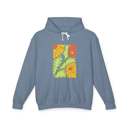 Colorful Floral Garden Lightweight Women's Hooded Sweatshirt