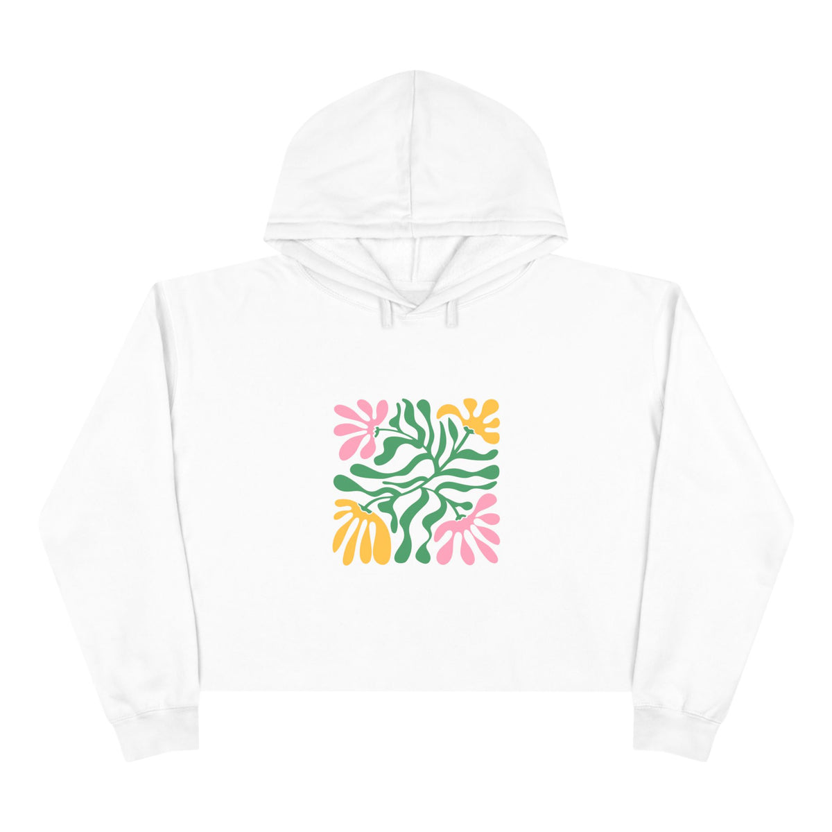 Floral Cutout Abstract Crop Hoodie