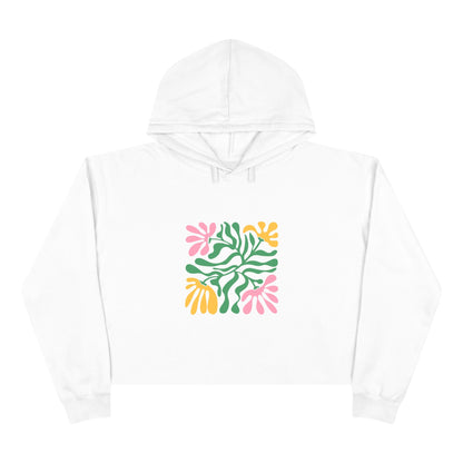 Floral Cutout Abstract Crop Hoodie