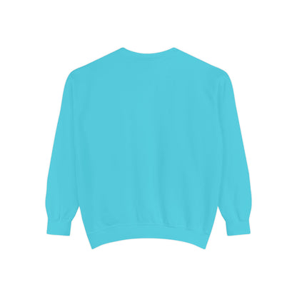 Retro Pink Daisy Graphic Garment-Dyed Women's Sweatshirt