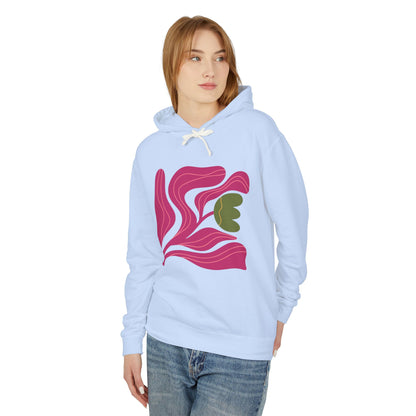 Abstract Pink Tulip Graphic Lightweight Women's Hooded Sweatshirt