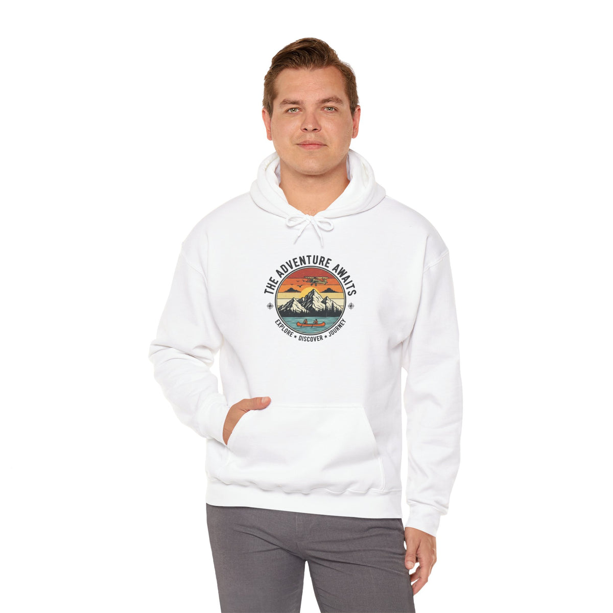 Adventure Awaits Heavy Blend Hooded Sweatshirt