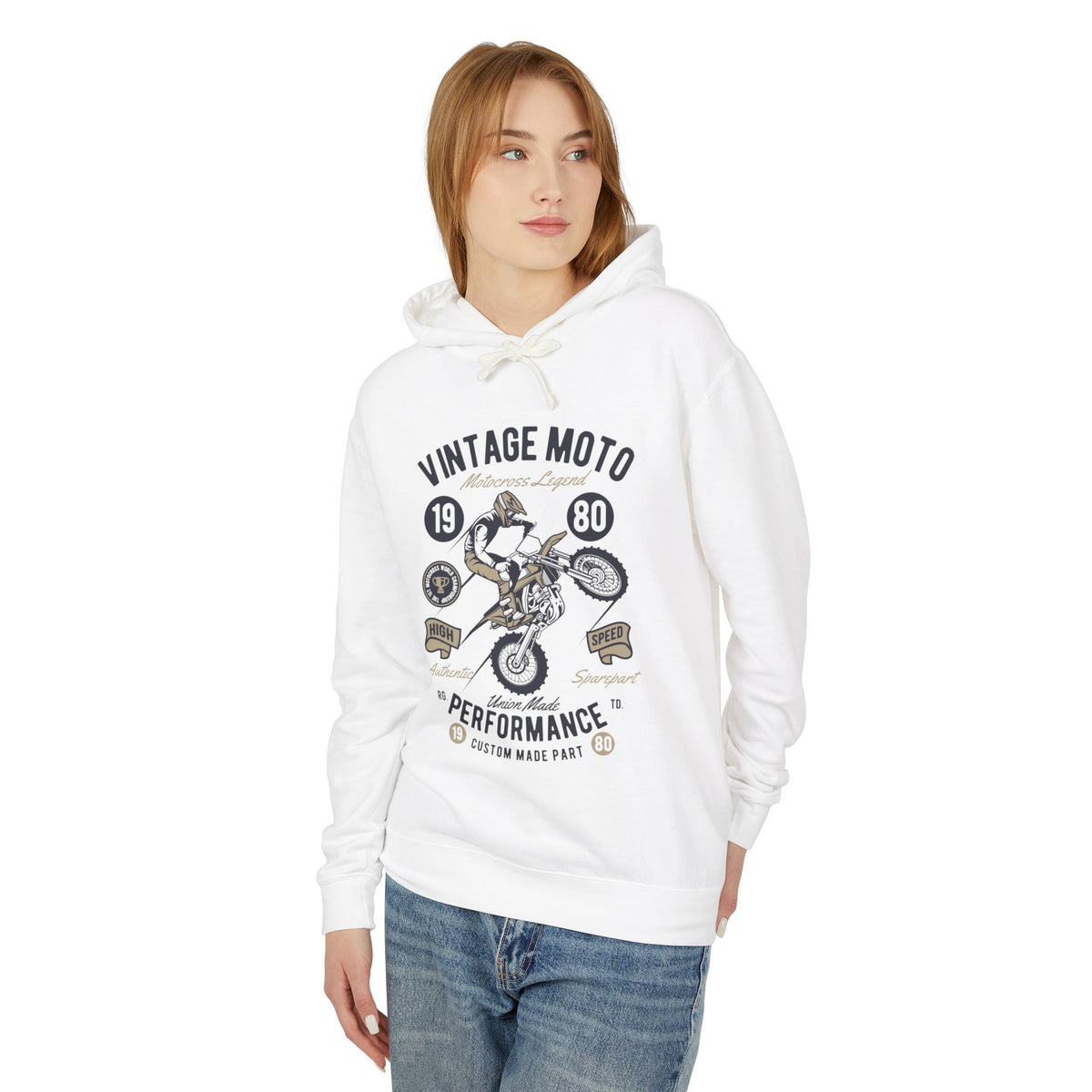 Vintage Moto Lightweight Hooded Sweatshirt