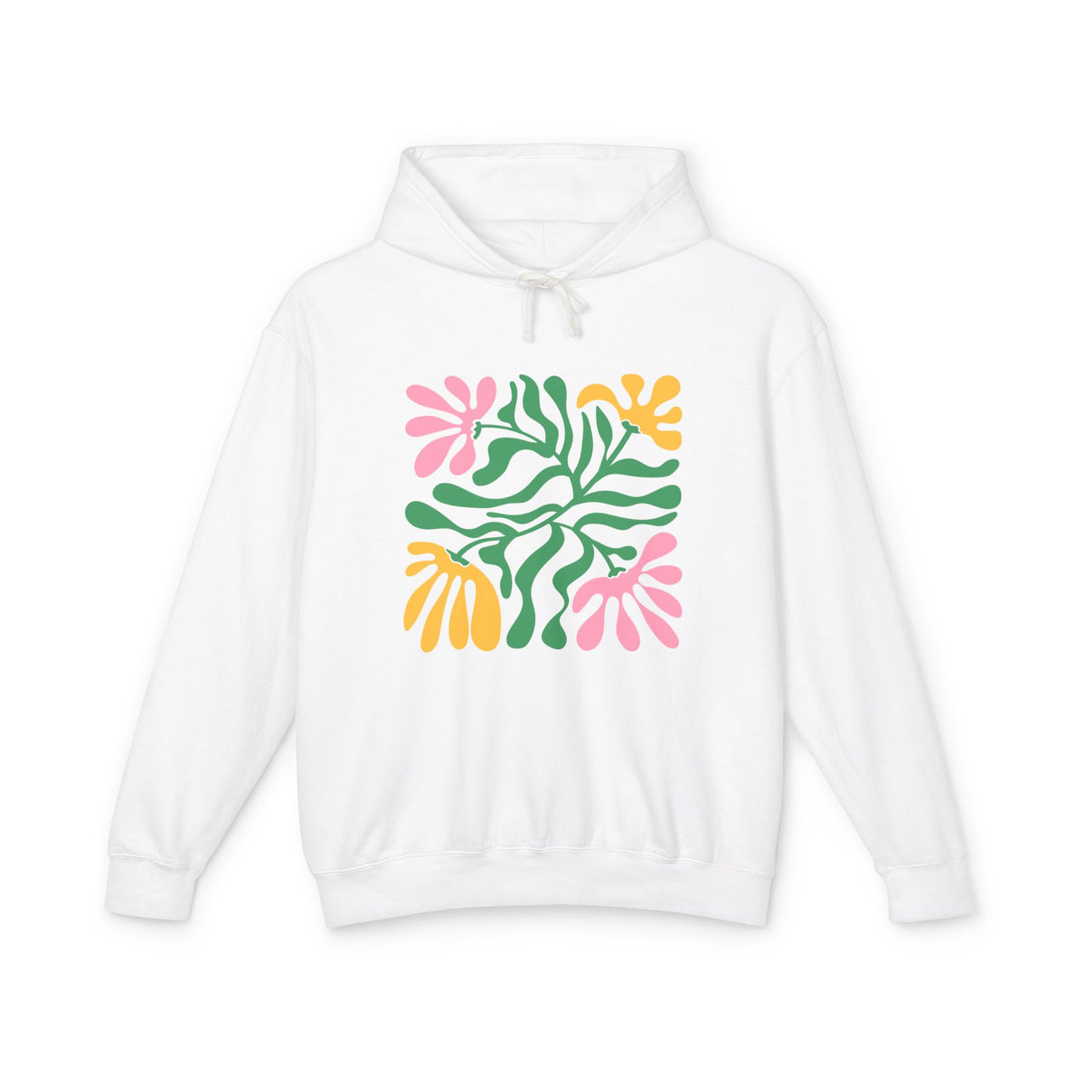 Floral Cutout Abstract Lightweight Women's Hooded Sweatshirt