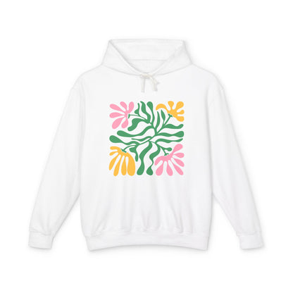 Floral Cutout Abstract Lightweight Women's Hooded Sweatshirt