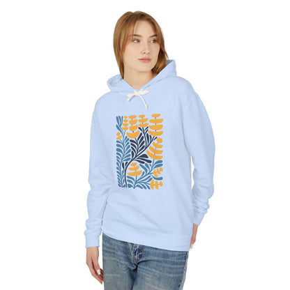 Botanical Floral Pattern Lightweight Women's Hooded Sweatshirt