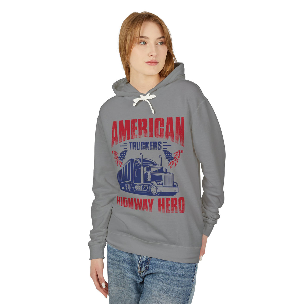 American Truckers Highway Hero Lightweight Hooded Sweatshirt