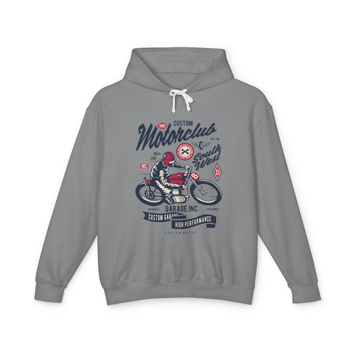 Motorclub Vintage Motorcycle Lightweight Hooded Sweatshirt