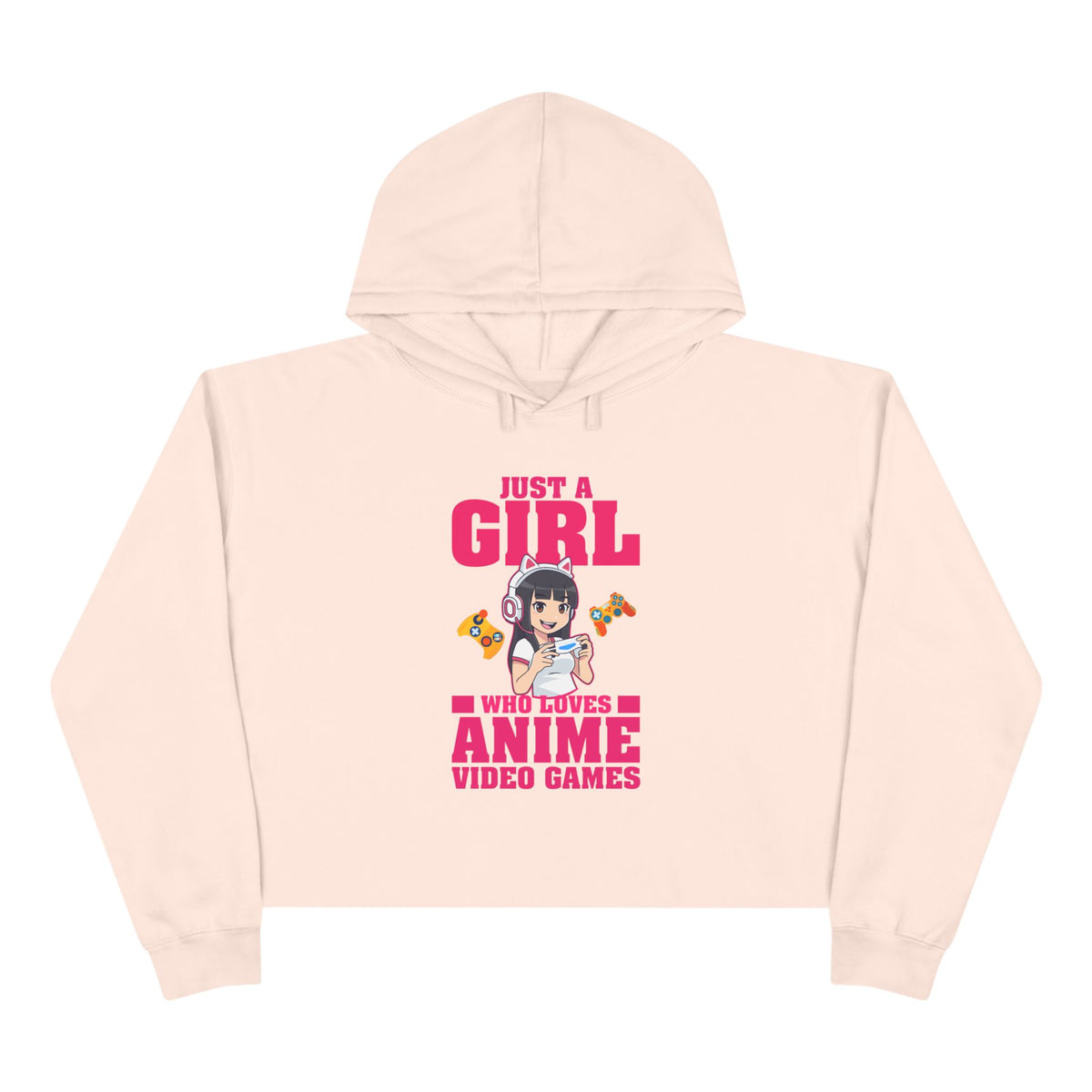 "Just A Girl Who Loves Anime & Video Games" Crop Hoodie