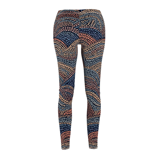 Abstract Sunset Knit Women's Casual Leggings
