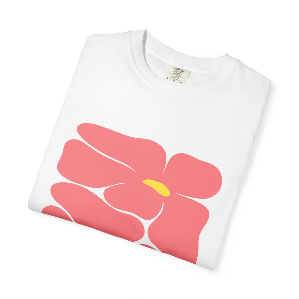 Pink Retro Flowers Graphic Garment-Dyed Women's T-Shirt
