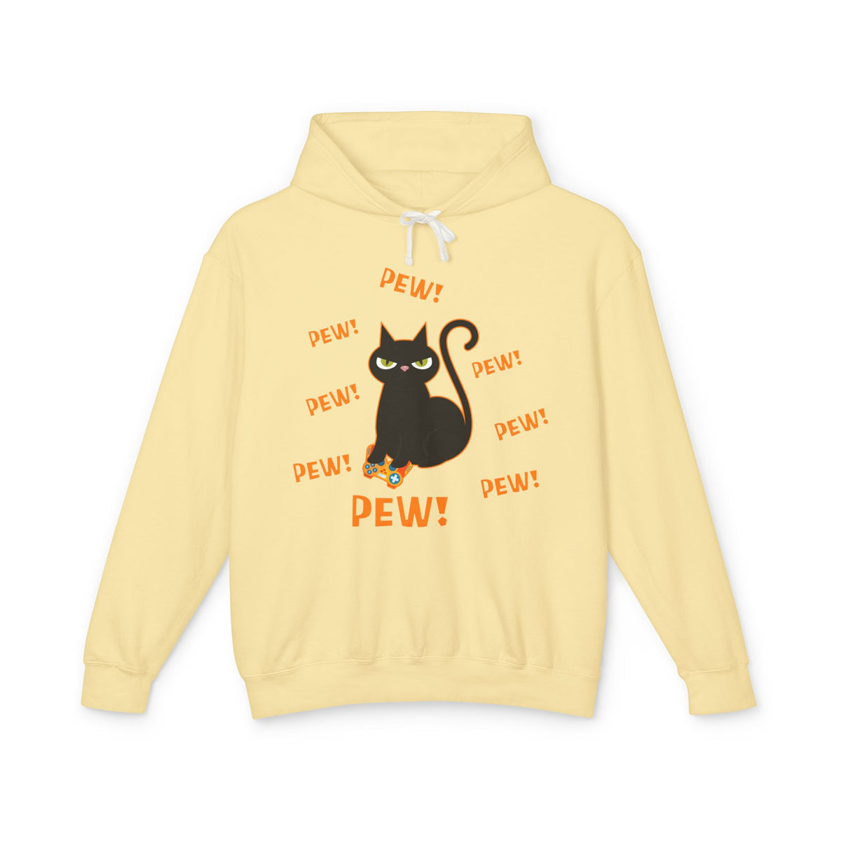 Pew! Cat Lightweight Women's Hooded Sweatshirt