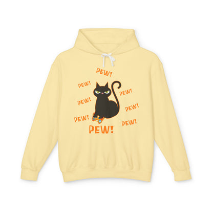 Pew! Cat Lightweight Women's Hooded Sweatshirt