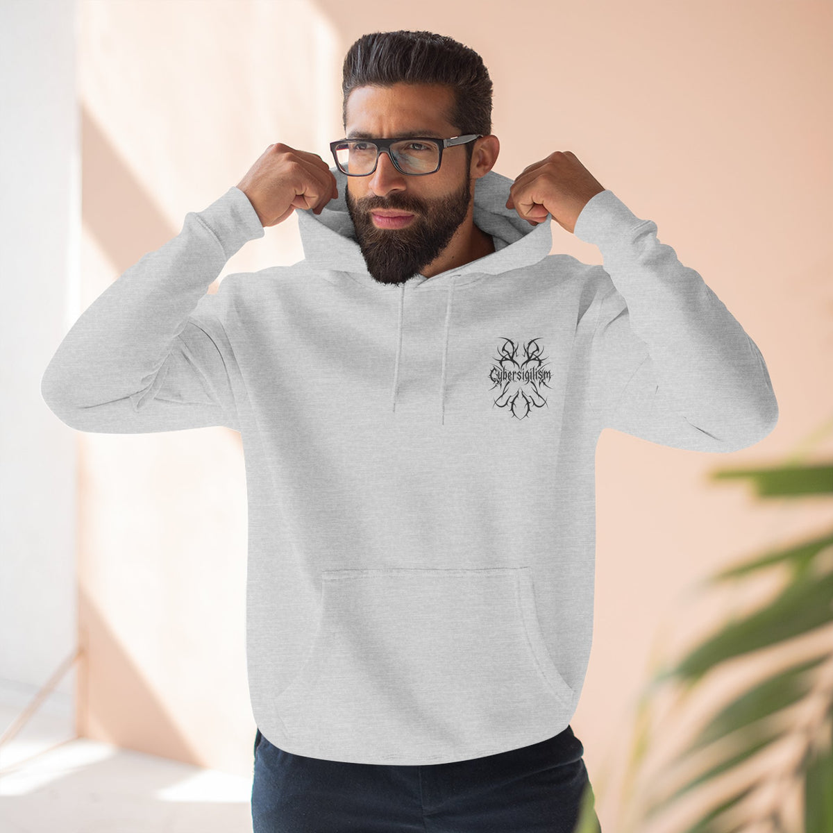 Cybersigilism Gothic Three-Panel Fleece Hooded Sweatshirt