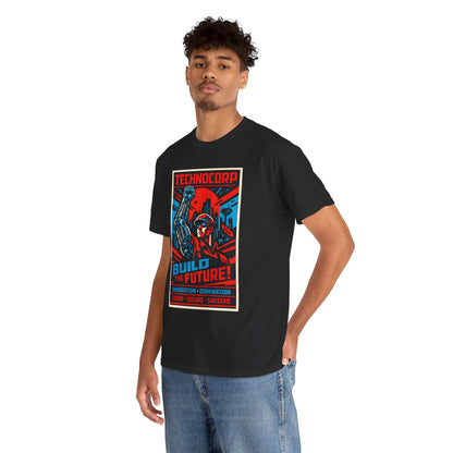 Cyberpunk TechnoCorp 'Build the Future' Men's T‑Shirt