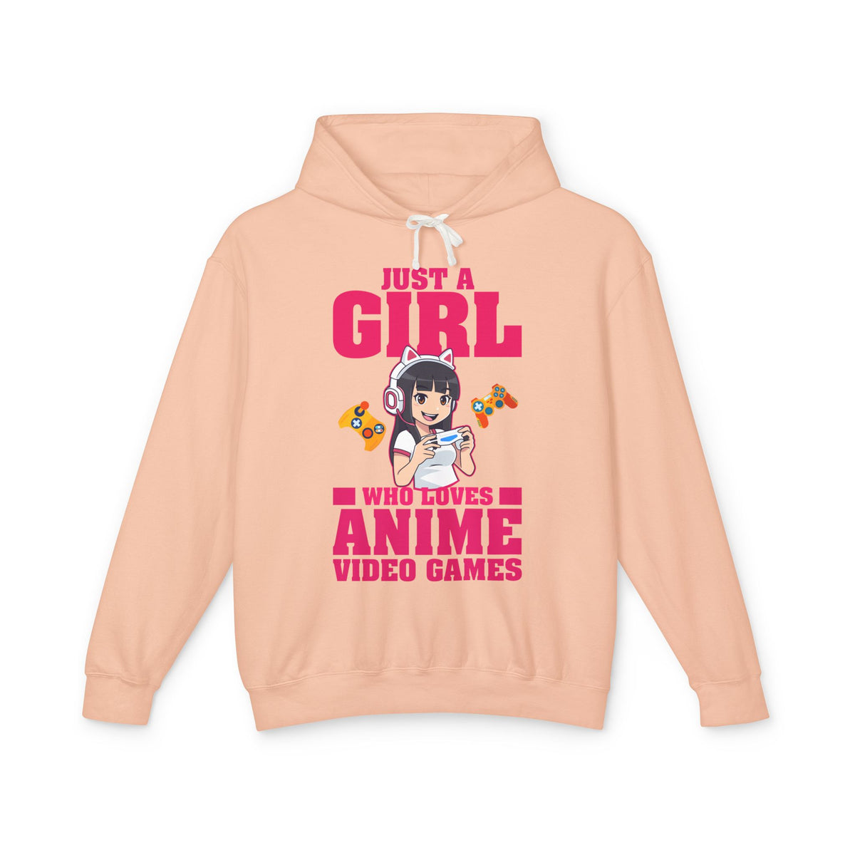 "Just A Girl Who Loves Anime & Video Games" Lightweight Women's Hooded Sweatshirt