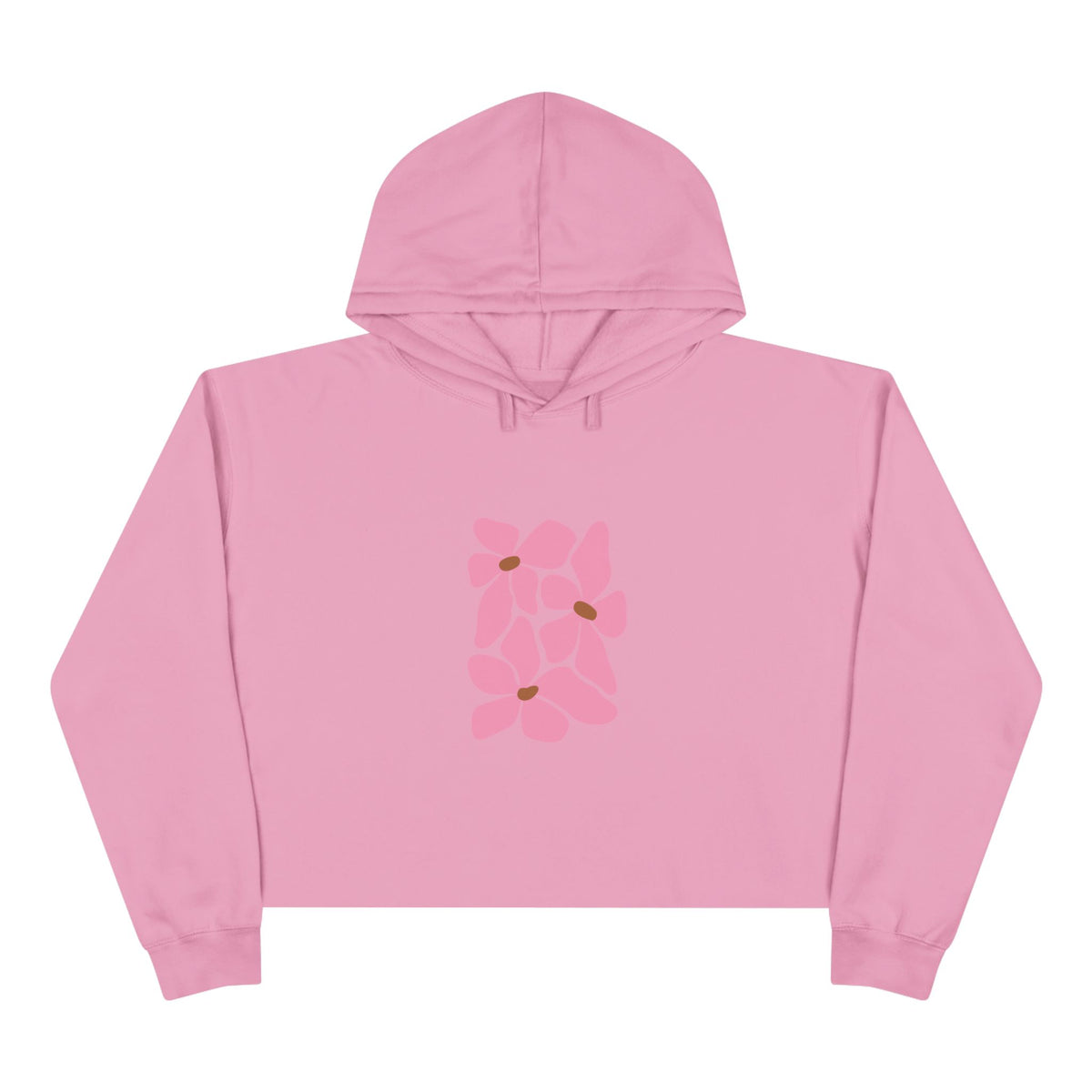 Pink Petal Bloom Crop Hoodie