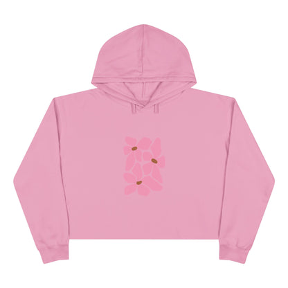 Pink Petal Bloom Crop Hoodie