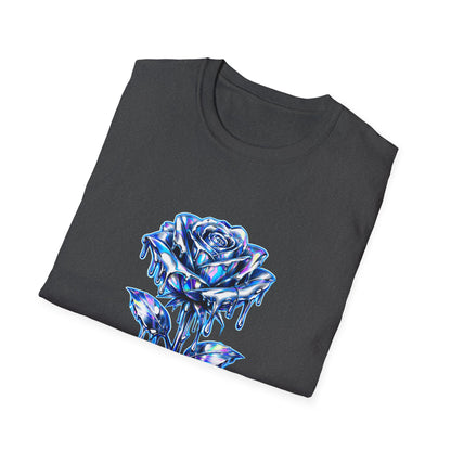 2001 Blue Chrome Cyberpunk Rose Women's T-Shirt