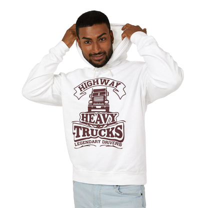 Highway Heavy Trucks Lightweight Hooded Sweatshirt