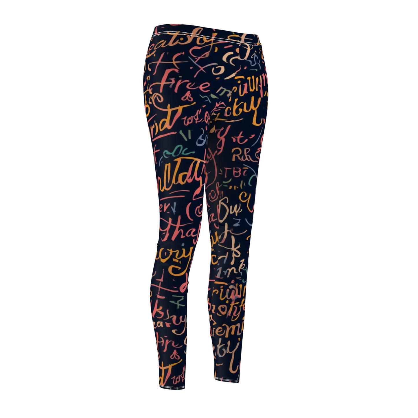 Handwritten Script Print Women's Leggings