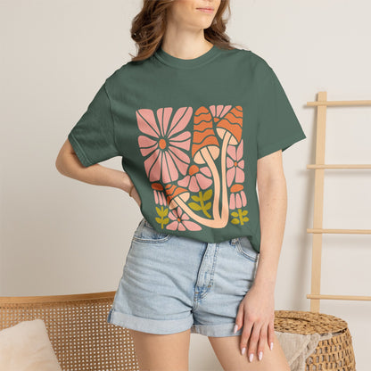 Floral Retro Waves Garment-Dyed Women's T-Shirt