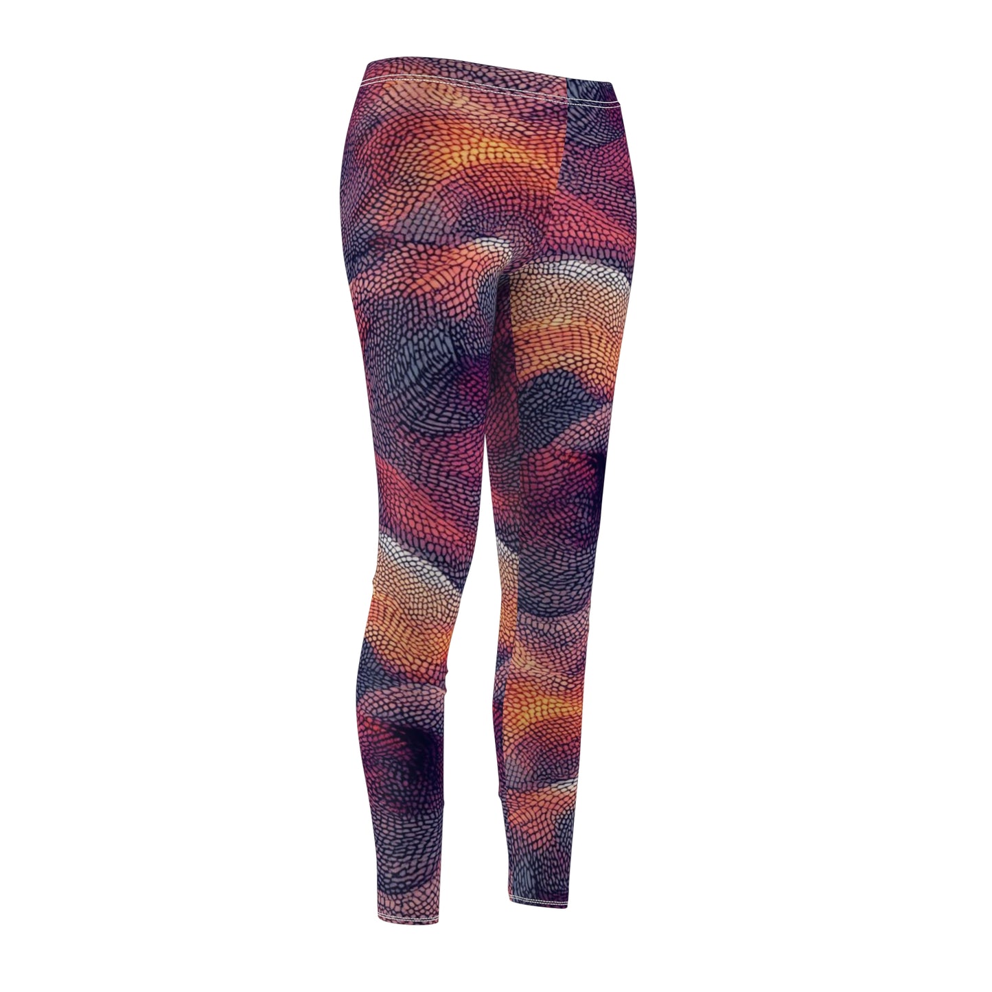Abstract Sunset Waves Women's Casual Leggings